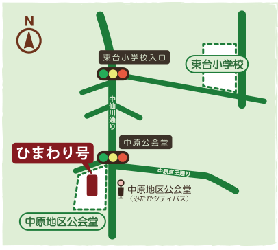 中原地区公会堂広場の地図