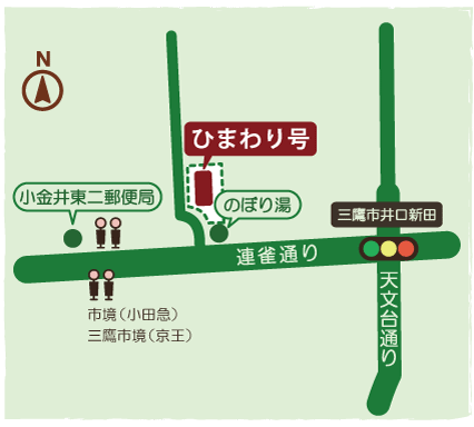 のぼり湯横広場の地図
